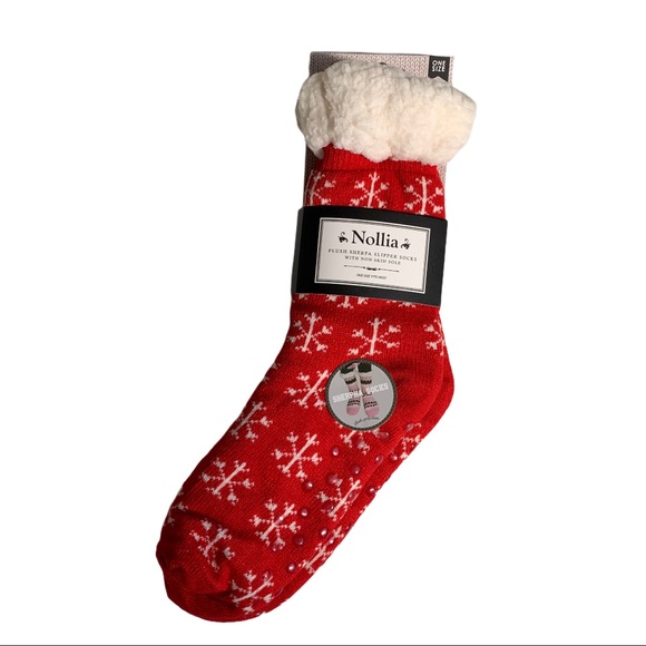 Nollia Accessories - Nollia Sherpa Slipper Socks with Nonskid Sole